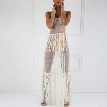 Sexy Beach Dress Mesh Maxi Dresses Long Sexy Club Dress Perspective Vestidos De Feta Lemons Longo Cover IMY66