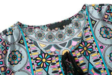 Style Dress African Dashiki Boho Women Casual Baroque Floral Print Chffion Beach Dress Hippie Vestidos robe IMY66