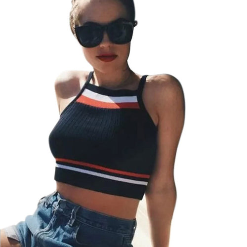 Style Women Sexy Short Cropped Backless Tank Top Vest Crochet Knitted Sleeveless Tank Crop Tops Shirt Camis IMY66