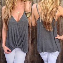 Style Women Sexy V-neck Tank Tops Casual Vest Tops Sleeveless Blouse Shirt blusas y camisas mujer Plus Size IMY66