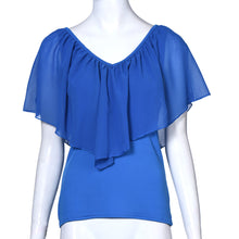 Women Blouse Lady Sexy Off The Shoulder Sleeveless Irregular Chiffon Blouses Shirt Tops Blusas Femininas IMY66