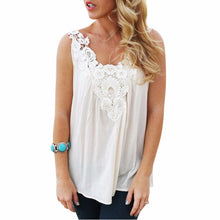 Women Chiffon Blouse White Vest Stitching Lace Sling Shirt Clothes Casual Tops Tank blusa de renda feminino IMY66