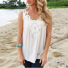 Women Chiffon Blouse White Vest Stitching Lace Sling Shirt Clothes Casual Tops Tank blusa de renda feminino IMY66