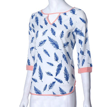 Women Chiffon Blouses Tops Casual Loose Half Sleeve Plume Printed Tee Shirt Blouse blusas y camisas mujer IMY66