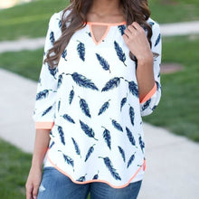 Women Chiffon Blouses Tops Casual Loose Half Sleeve Plume Printed Tee Shirt Blouse blusas y camisas mujer IMY66