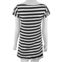 Women Dress Casual Short Sleeve Round Neck Anchors Striped Bodycon Dress vestido de festa robe plus size IMY66