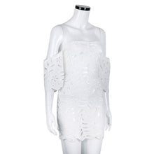 dress off shoulder white lace dress Casual hollow out floral dresses for women vestidos Vestidos femininos IMY66