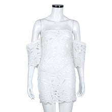 dress off shoulder white lace dress Casual hollow out floral dresses for women vestidos Vestidos femininos IMY66