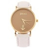 Top Women Watch Serie Anchors Pattern Leather Band Quartz Analog Female Form Large Dial IMY66