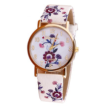 Watches Women Flower Patterns PU Leather Watches Lady Girl Dress Wrist Watches Relogio Analog Quartz Watch Clock IMY66
