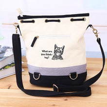 Women Bags Spanish Canvas Bucket Bag Handbag Retro Canvas Women Shoulder Bag Vintage Print Cat Bags Female IMY66