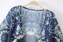 Women Chiffon Blouses Plus Sizes Floral Cardigan Women Tops Batwing Blouse Kimono Cardigan Chemise Femme Cover Up IMY66