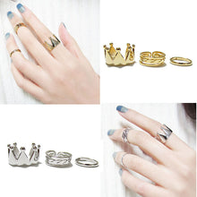 Women Crown 3Pcs/Set Stack Above Knuckle Nail Ring IMY66