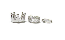 Women Crown 3Pcs/Set Stack Above Knuckle Nail Ring IMY66