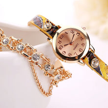Women Dress Watches Quartz Wrist Watch Luxury Rhinestone Gold PU Leather Bracelet Watch Women relogio feminino Hour IMY66