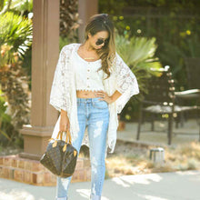 Women Elegant Blouses Boho Lace Loose Chiffon Hollow Beach Shirt Cardigan Sunscreen Tops Cover Up Outwear blusas IMY66