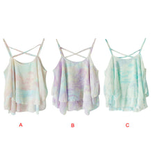 Women Blouses blusas femininas Sexy Spaghetti Strap Floral Printed Chiffon Shirt Vest Crop Tops Beachwear IMY66