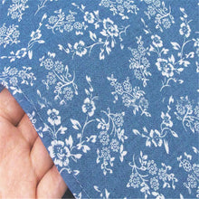 Women Denim Dress Lapel Sleeveless Casual Slim Flower Printed Denim Dress robe vestido de festa IMY66