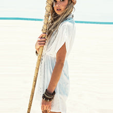 Women Dress Sexy Hollow Floral Lace Embroidered Crochet Beach Dresses Hippie Boho Dress Vestidos femininos IMY66