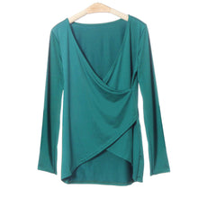 camisetas mujer Women Sexy V Neck Wrap Bodycon T-Shirt Punk Casual Long Sleeve Slim Tops Women Tee Shirt ropa mujer IMY66