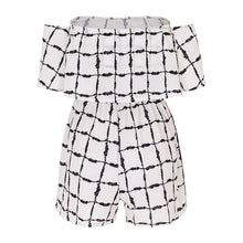 macacao feminino Women Sexy Off Shoulder Jumpsuit Plaid Clubwear Playsuit Party Short Bodysuit Overall Rompers IMY66