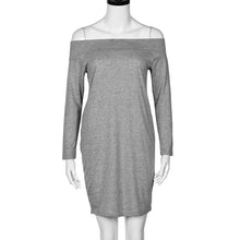 Dress For Women Solid Sexy Off Shouler Long Sleeve Loose Dress Party Mini Dress vestidos femininos IMY66