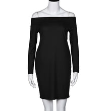 Dress For Women Solid Sexy Off Shouler Long Sleeve Loose Dress Party Mini Dress vestidos femininos IMY66