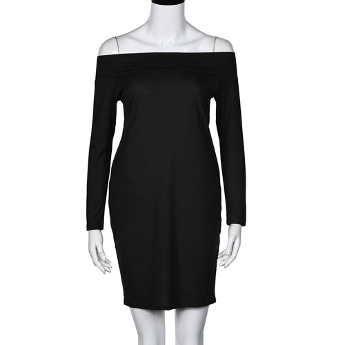Dress For Women Solid Sexy Off Shouler Long Sleeve Loose Dress Party Mini Dress vestidos femininos IMY66