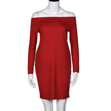 Dress For Women Solid Sexy Off Shouler Long Sleeve Loose Dress Party Mini Dress vestidos femininos IMY66