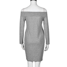 Dress For Women Solid Sexy Off Shouler Long Sleeve Loose Dress Party Mini Dress vestidos femininos IMY66