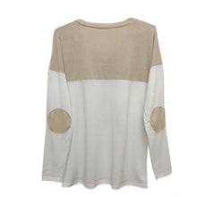 Splice T-Shirts For Women Casual V-Neck Long Sleeve Pocket Tops Tee Shirt femme camisetas y tops IMY66