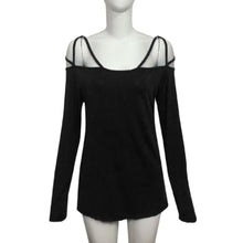 T-Shirts For Women Sexy Off Shoulder Strap Long Sleeve Casual Tee Shirt Tops femme camisetas y tops IMY66