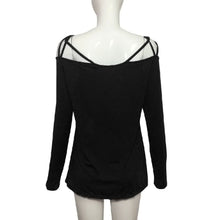 T-Shirts For Women Sexy Off Shoulder Strap Long Sleeve Casual Tee Shirt Tops femme camisetas y tops IMY66