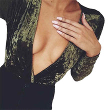 Women Bodysuits Velvet Sexy Club Perfect Bodies Long Sleeve Bodycon Sheath Bodysuit Solid Playsuits Tees IMY66