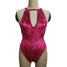 Sexy Deep V Neck Bodysuit Solid Women Plunge Velvet Camisole Ladies Halterneck Strappy Backless Leotard Bodysuit IMY66