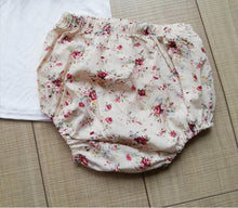 3 Pieces Set Lace T shirts+Flower Printed Briefs+Bownot Handband Baby Girls Lace Ruffle Panties Briefs Floral Pant Set IMY66