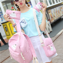 3Pcs/Sets Korean Casual Women Backpacks Preppy Style Cloud Schoolbag Bag For Teenage Girls Composite Bag mochila IMY66