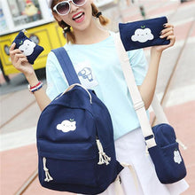 3Pcs/Sets Korean Casual Women Backpacks Preppy Style Cloud Schoolbag Bag For Teenage Girls Composite Bag mochila IMY66