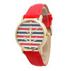 5 Colors PU Leather strap Striped Anchor Watches Women Dress Watches Relogio feminino Clock Hours IMY66