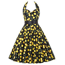 50s 60s Vintage Dress Women Sleeveless Cherry Printing Dress With Belt Sexy Party Dress vestidos femininos IMY66