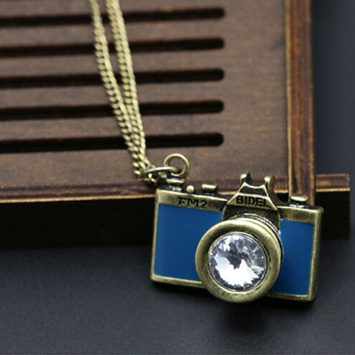 6 Colors Vintage Jewelry Camera Necklaces Pendants Enamel IMY66