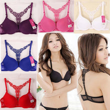 7 Colors Sexy Front Closure Womens Lace Racer Back Racerback Push Up Bra 70B-80B IMY66