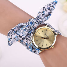 7 Colors esign Ladies flower cloth wrist watch women dress watch fabric watch sweet girls watch IMY66