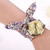 7 Colors esign Ladies flower cloth wrist watch women dress watch fabric watch sweet girls watch IMY66
