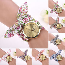 7 Colors esign Ladies flower cloth wrist watch women dress watch fabric watch sweet girls watch IMY66