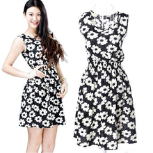 8 Styles Women casual Bohemian floral printed sleeveless beach chiffon dress plus size IMY66