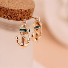 Attactive Beautiful Shiny Women Crystal Rhinestone Sailor Anchor Ear Stud Earrings IMY66