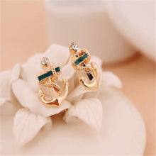 Attactive Beautiful Shiny Women Crystal Rhinestone Sailor Anchor Ear Stud Earrings IMY66