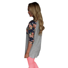 Casual T-Shirts For Women Floral Print Splice Pocket Round Neck Pullover Tops Tee shirt femme camisetas y tops IMY66