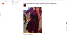 Dress Women Casual Dress Sexy Plaid O Neck Half Sleeve Party Mini Dresses vestido de festa Plus Size IMY66
